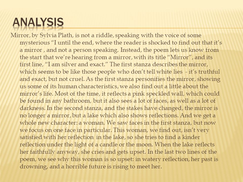 poetry analysis of mirror by sylvia plath