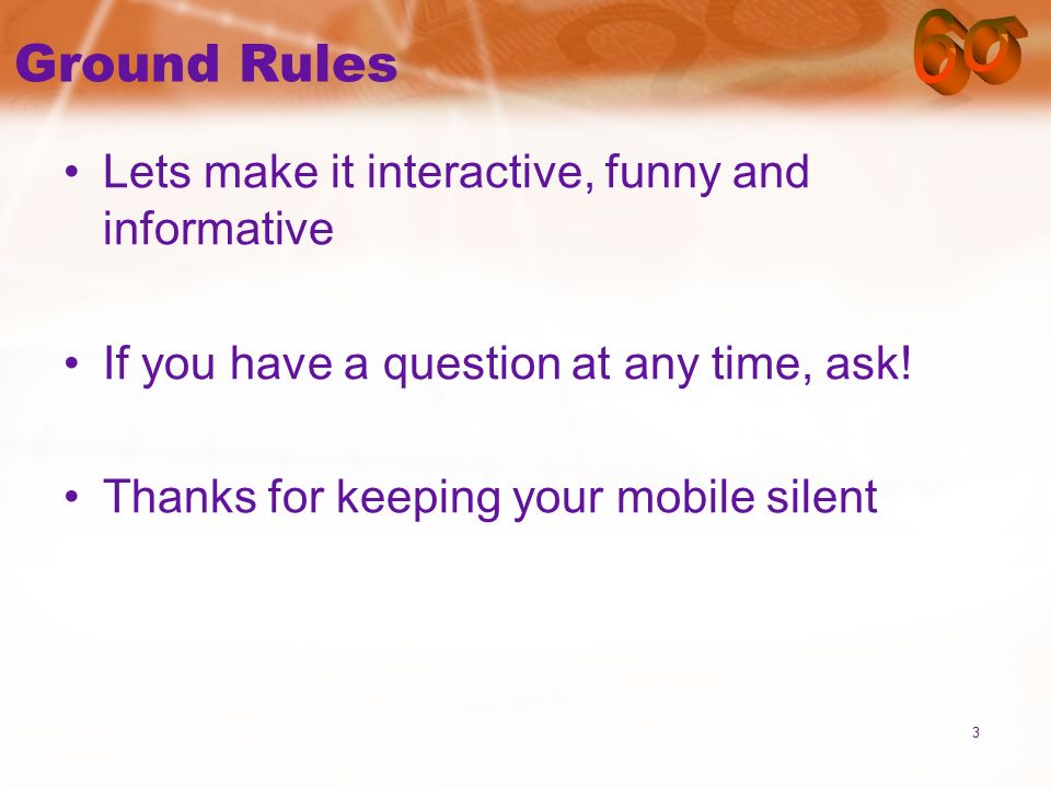 Σ 1 Six Sigma. σ 2 Introduction to Six Sigma 3 Ground Rules Lets make it  interactive, funny and informative If you have a question at any time, ask!  - ppt download