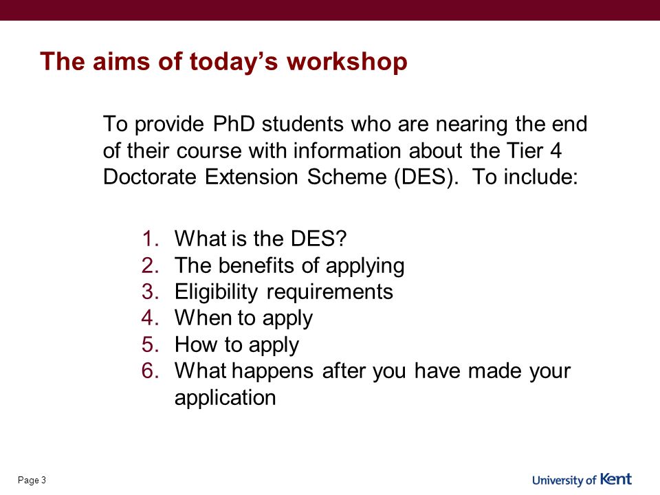 Doctorate extension scheme