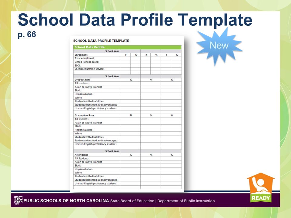 School Data Profile Template p. 66 New