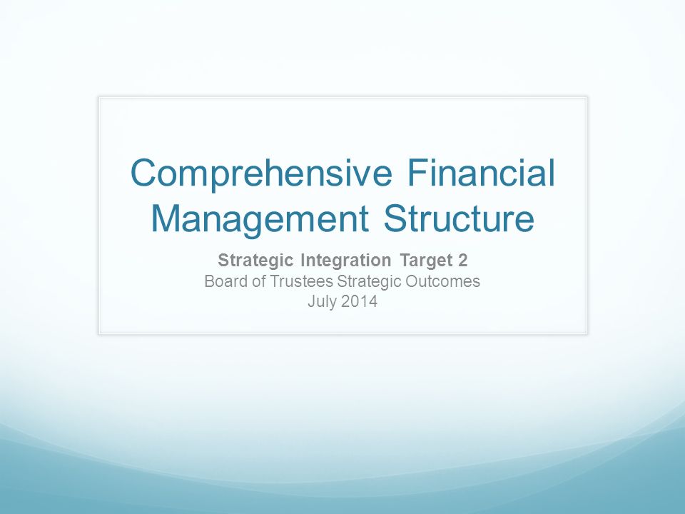 Comprehensive Financial Management Structure Strategic Integration