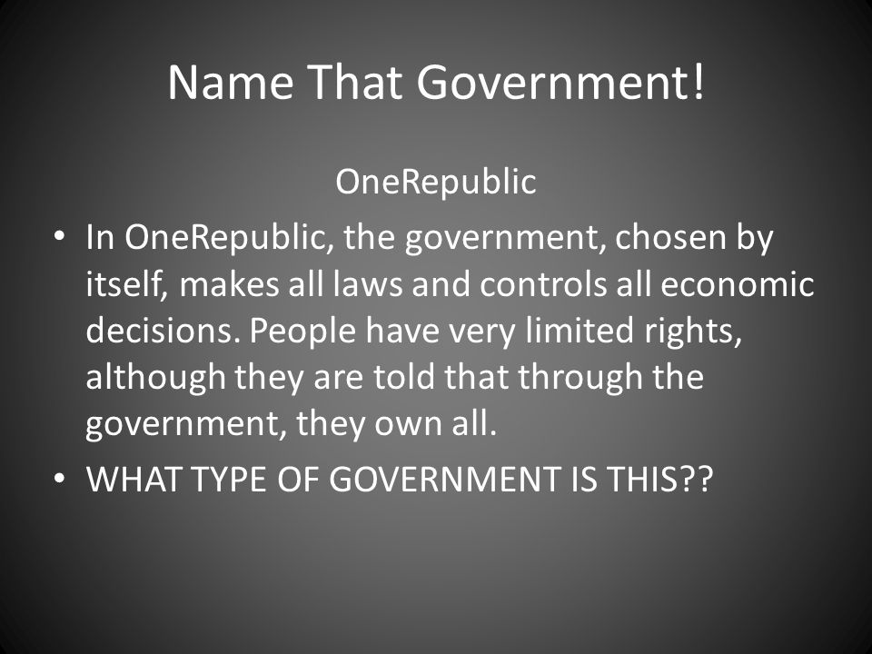 Name That Government.