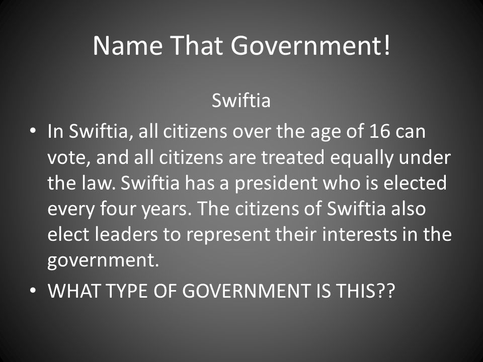 Name That Government.