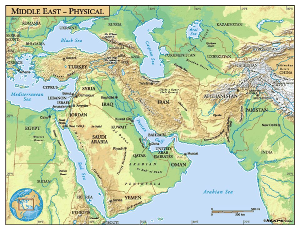 physical geography of the middle east