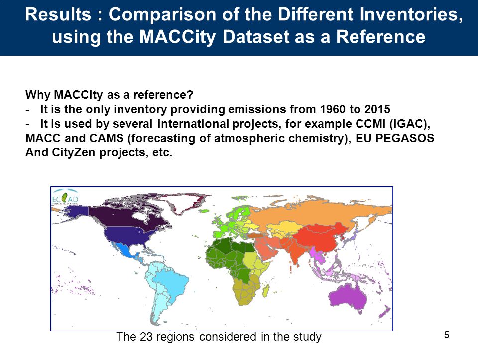 The 23 regions considered in the study Why MACCity as a reference.