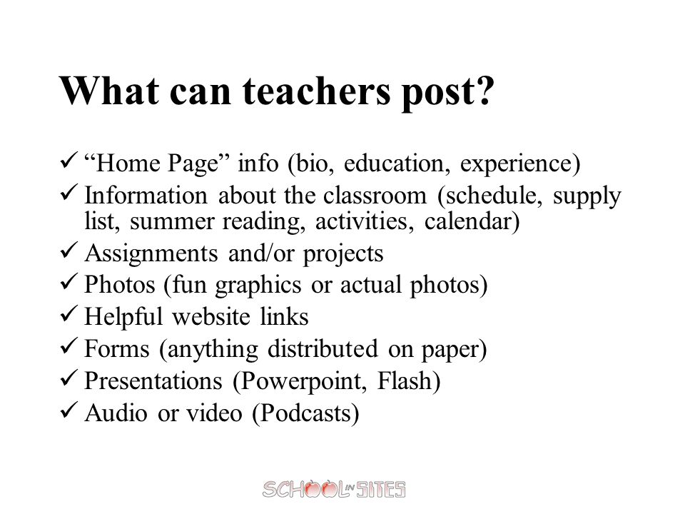 What can teachers post.