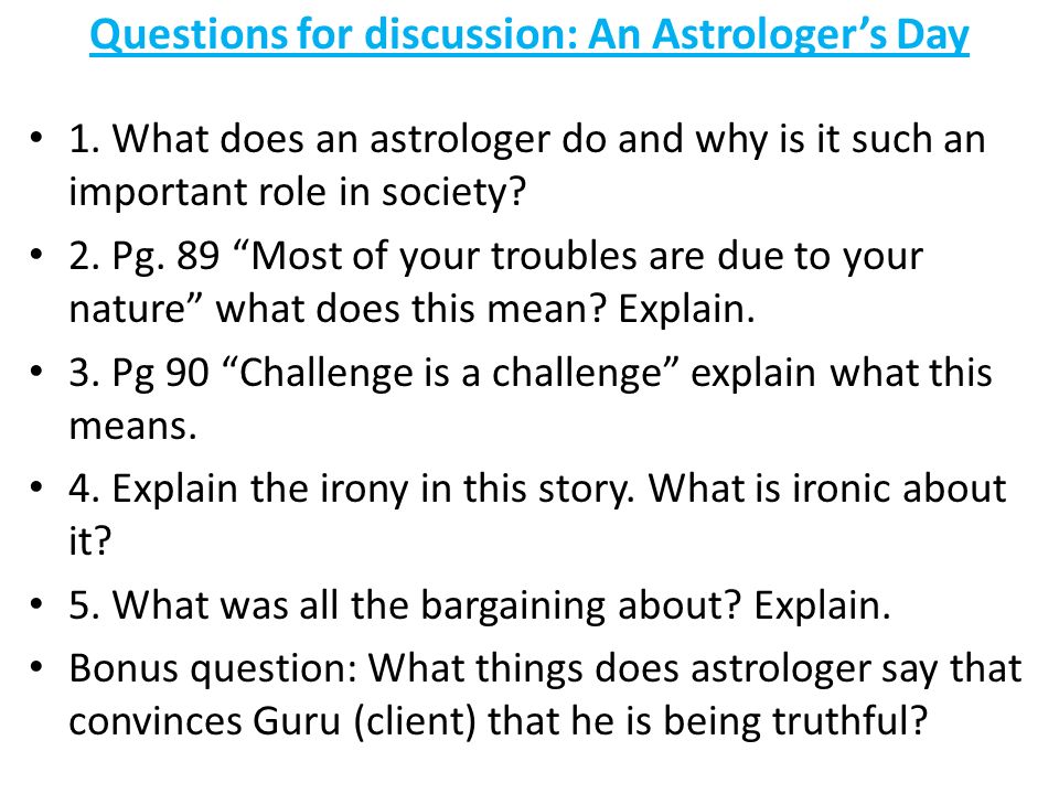 An Astrologer's Day