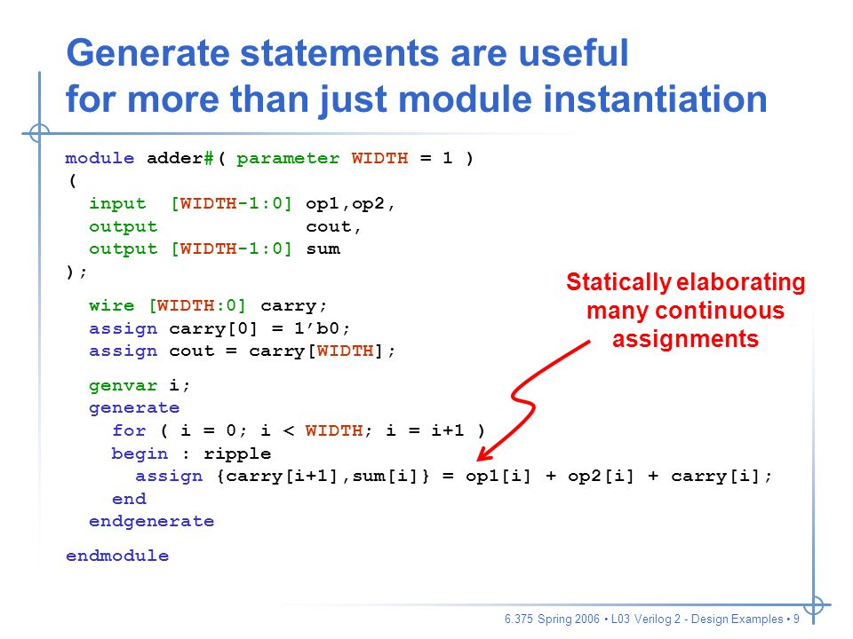 for meget stamme Indica Verilog 2 - Design Examples Complex Digital Systems Christopher Batten  February 13, ppt download