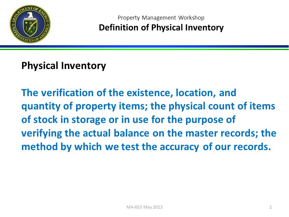 property management workshop physical inventory outline 1