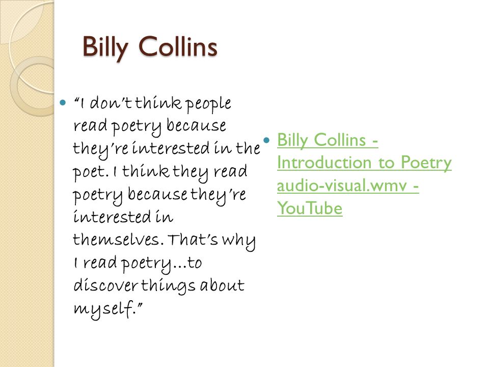 analysis of introduction to poetry by billy collins
