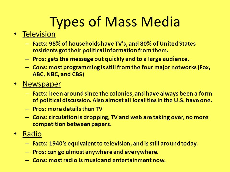 What's the form of mass media?