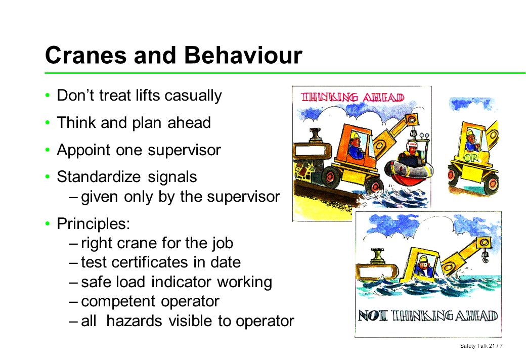 safety talk 21 1 safety talk 21 cranes and their safe operation