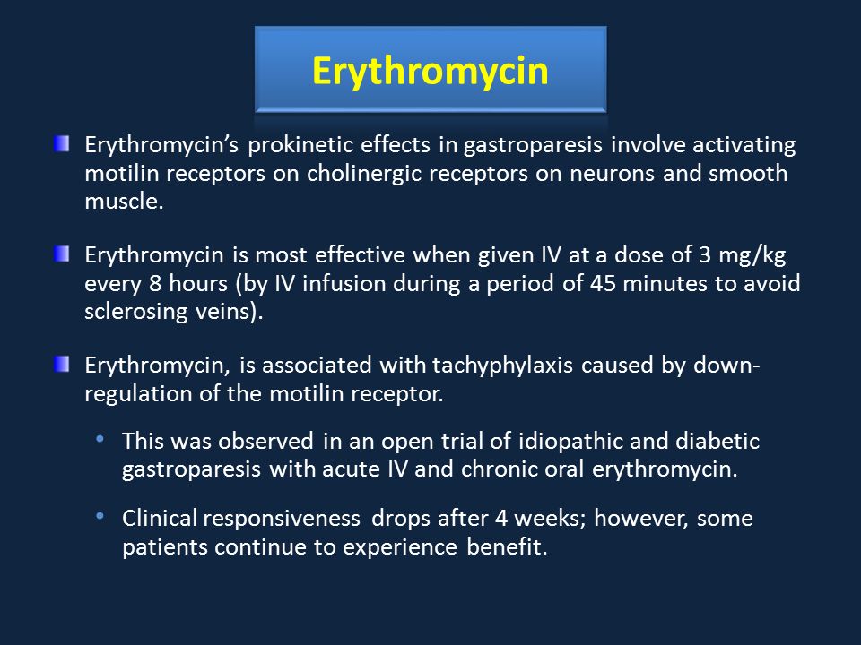 erythromycin dose for diabetic gastroparesis