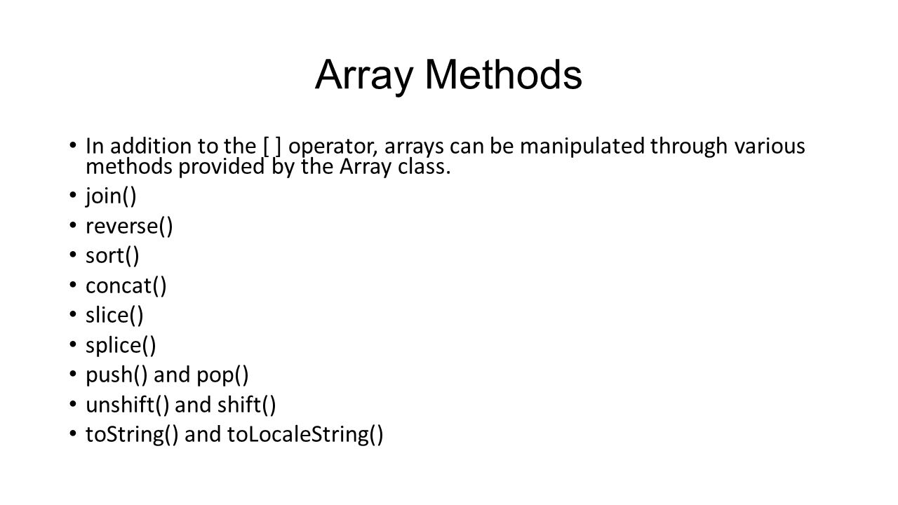 JavaScript and Ajax (JavaScript Arrays) Week 5 Web site: - ppt download