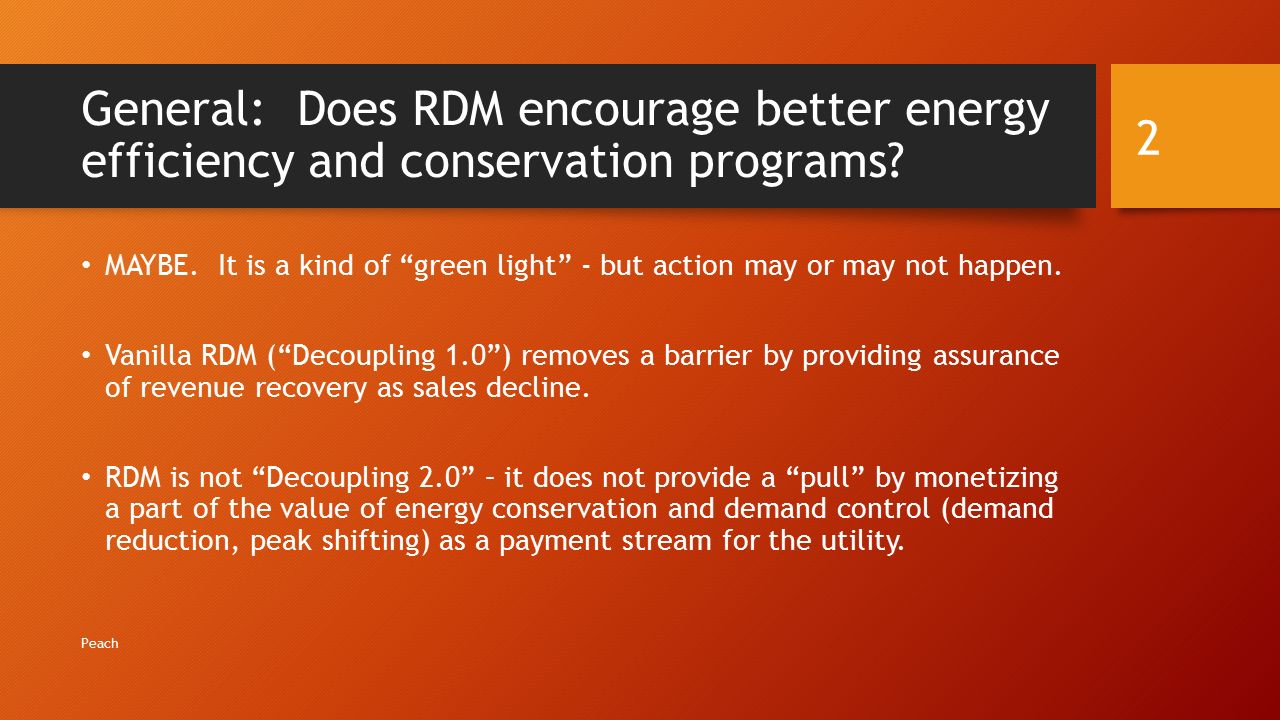 revenue decoupling mechanism rdm h gil peach phd h gil peach