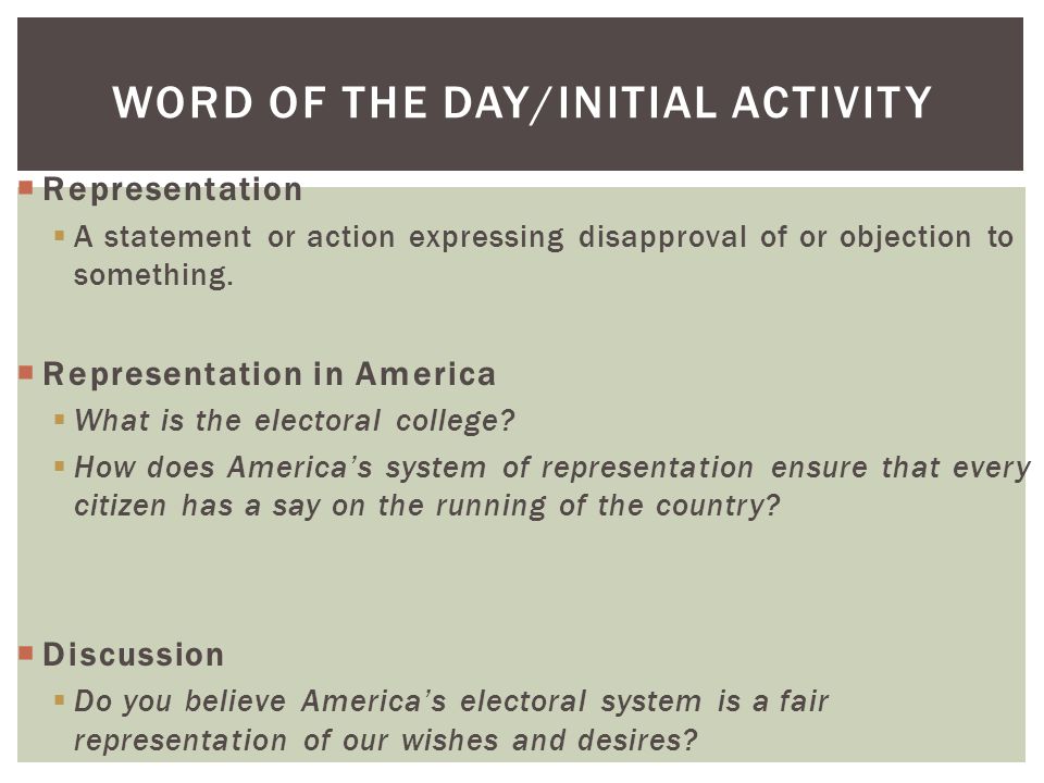 lesson 13 the united states electoral and representational system