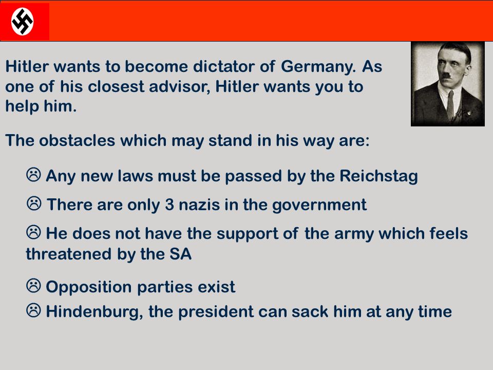 January 1933, Adolf Hitler is made Chancellor of Germany. By Miss Stockdill