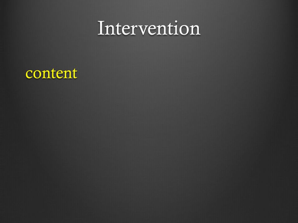 Intervention content