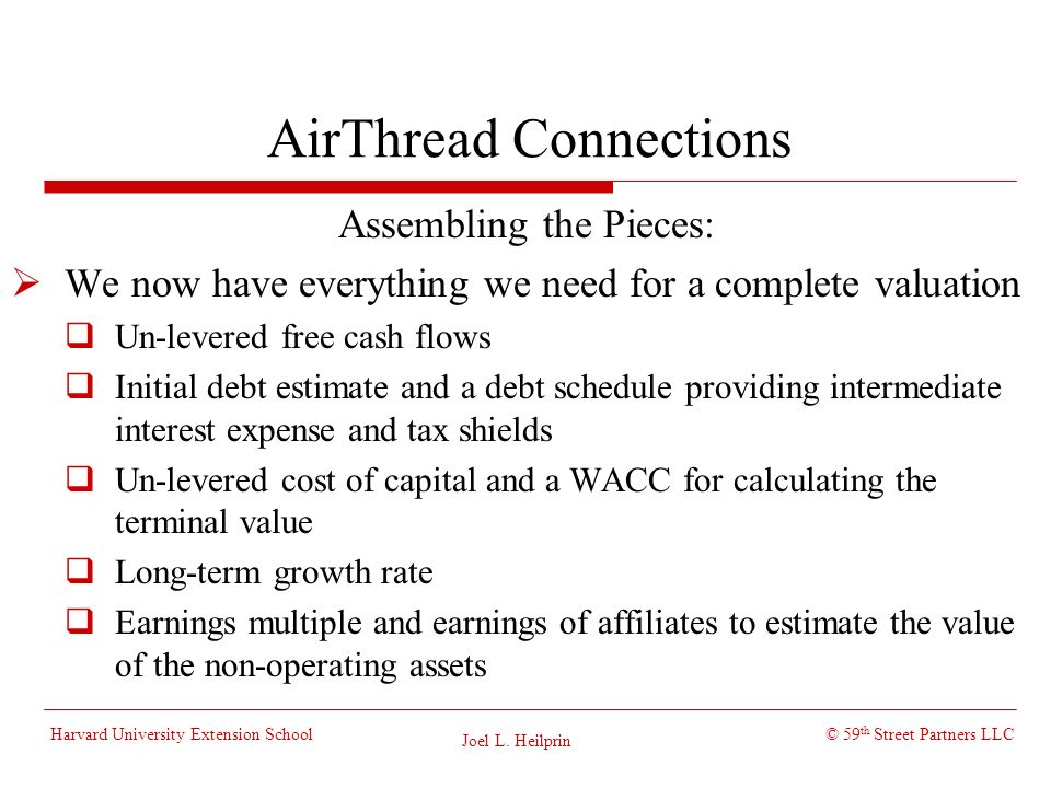 valuation of airthread connections