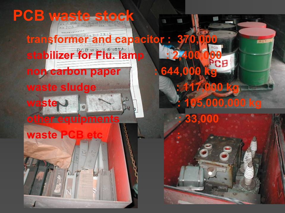 PCB waste stock transformer and capacitor : 370,000 stabilizer for Flu.