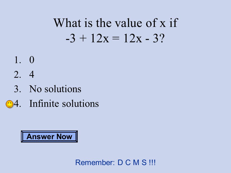 What is the value of x if x = 12x