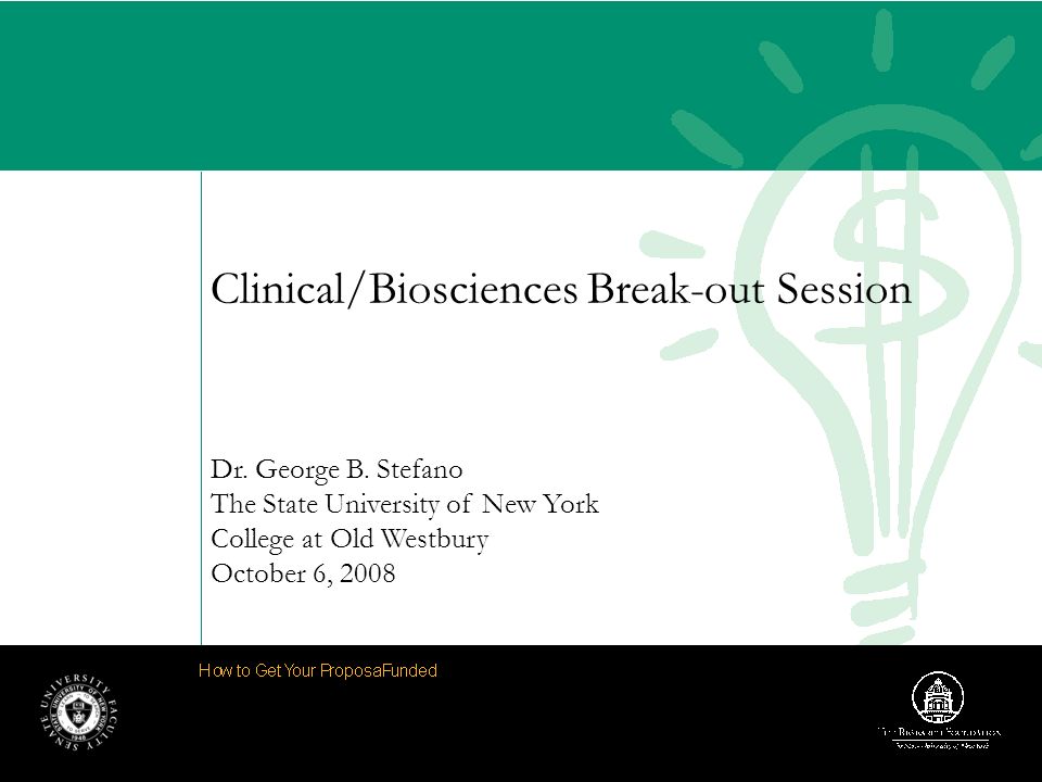 Clinical/Biosciences Break-out Session Dr. George B.
