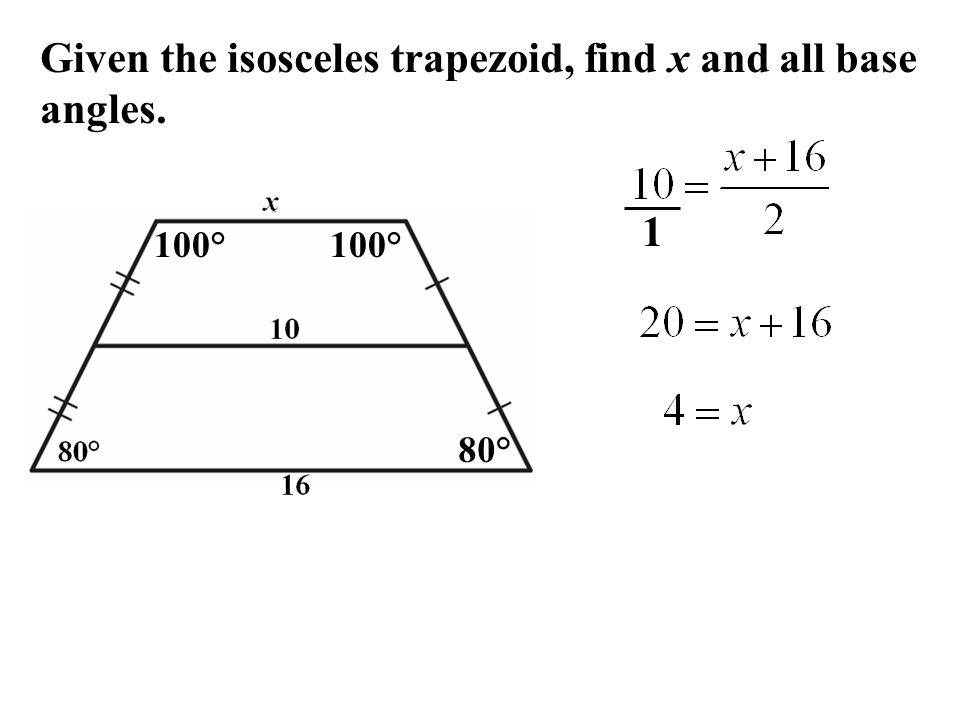 8 5 Use Properties Of Trapezoids And Kites Trapezoid