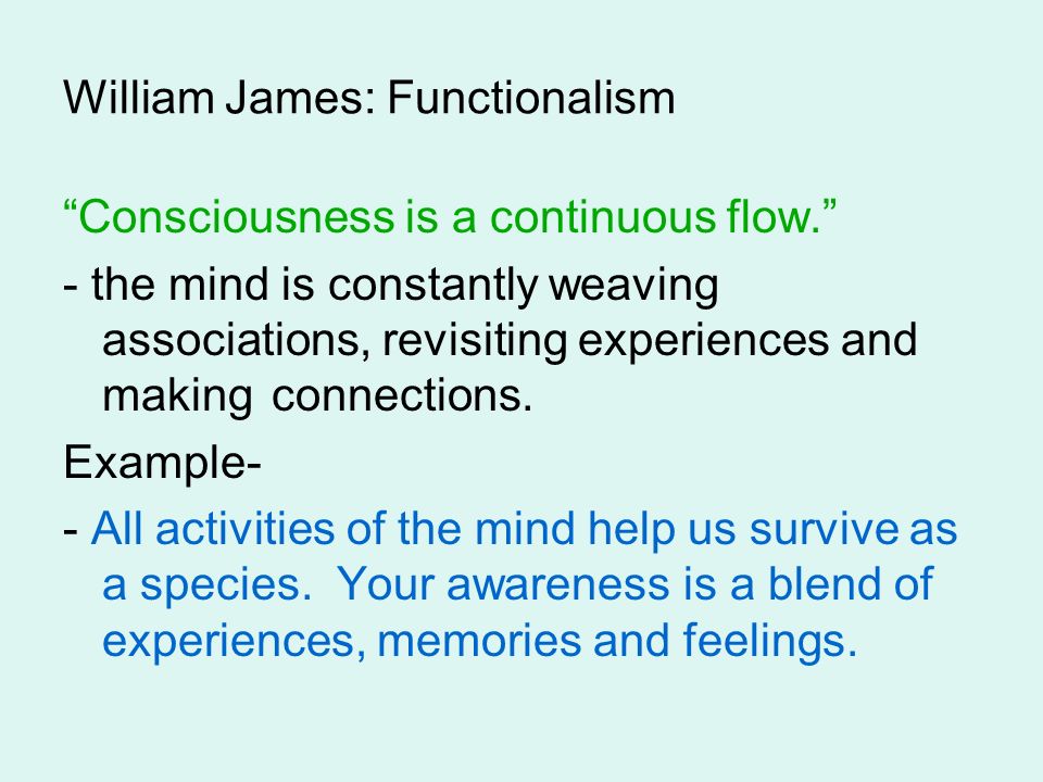 functionalism psychology william james