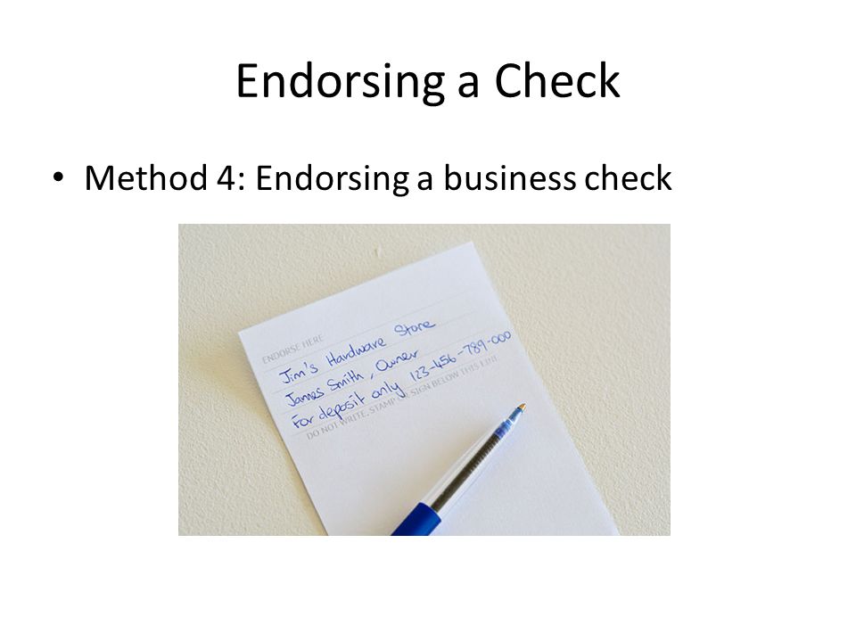 pics Endorsing A Business Check For Deposit the ofy
