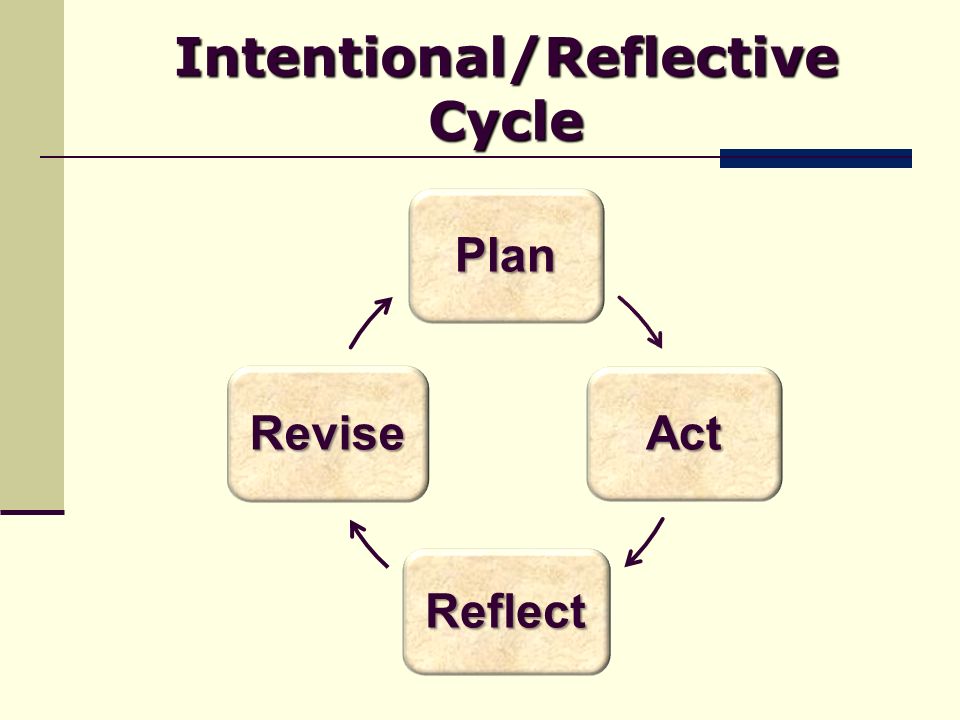 Intentional/Reflective Cycle Plan Act Reflect Revise