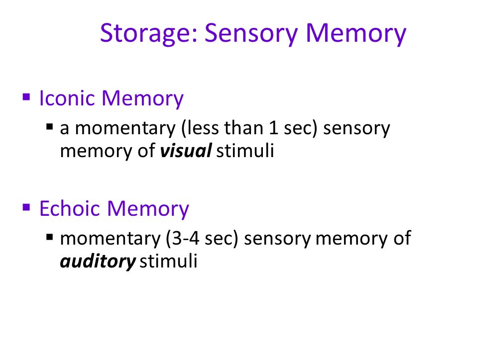 Examples of Iconic Memory
