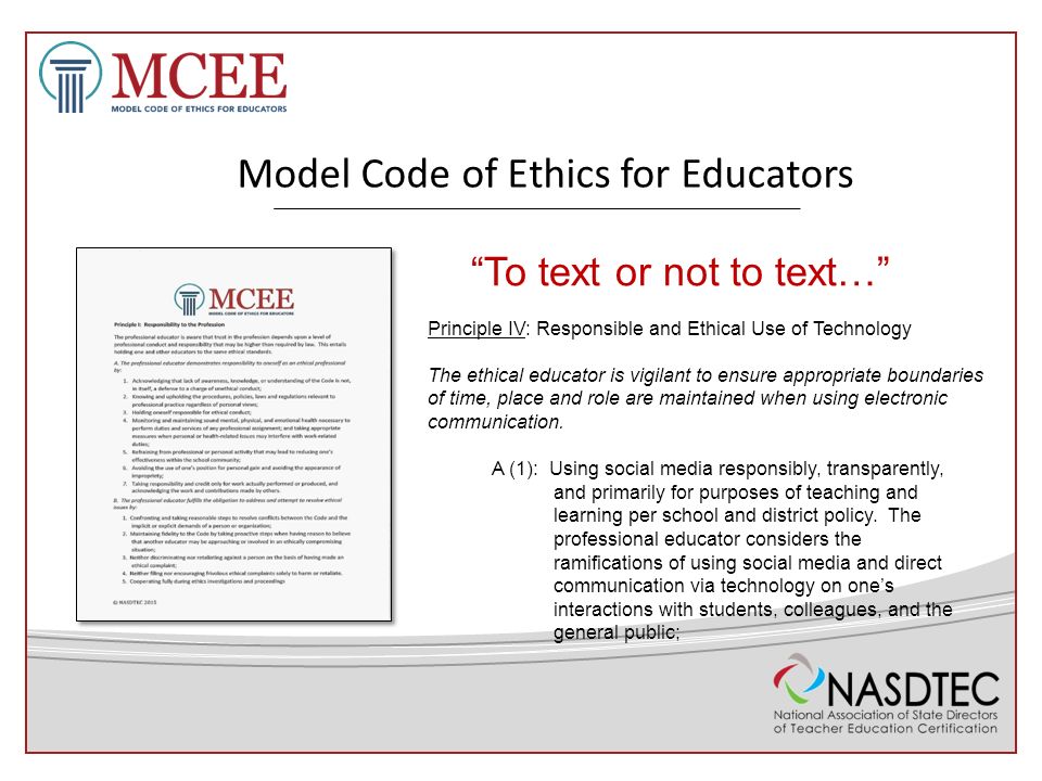 The Model Code Of Ethics For Educators Nasdtec Winter Symposium Ppt Download The Model Code Of Ethics For Educators Nasdtec Winter Symposium Ppt Download