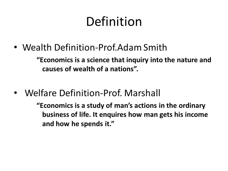 definition of wealth economics