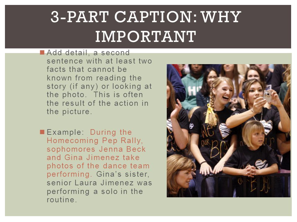 Caption writing examples