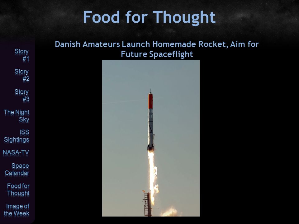 Food for Thought Danish Amateurs Launch Homemade Rocket, Aim for Future Spaceflight