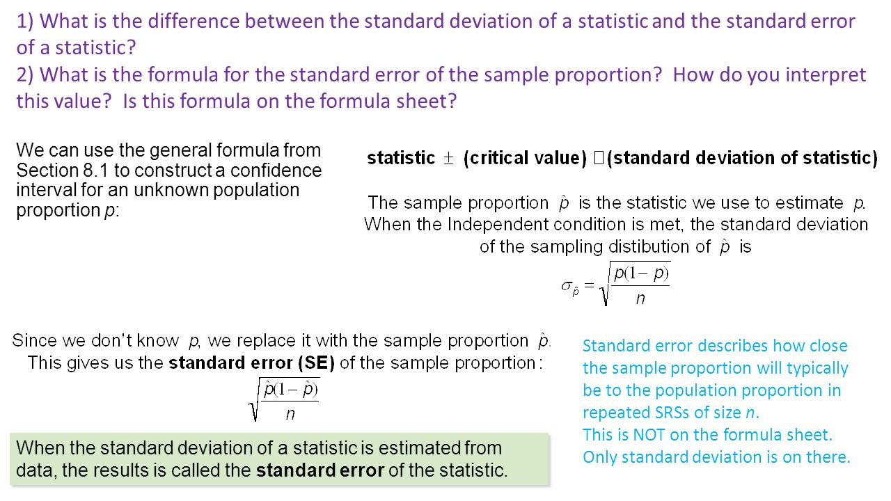 8.2 Estimating a Population Proportion Objectives SWBAT: STATE and CHECK  the Random, 10%, and Large Counts conditions for constructing a confidence  interval. - ppt download
