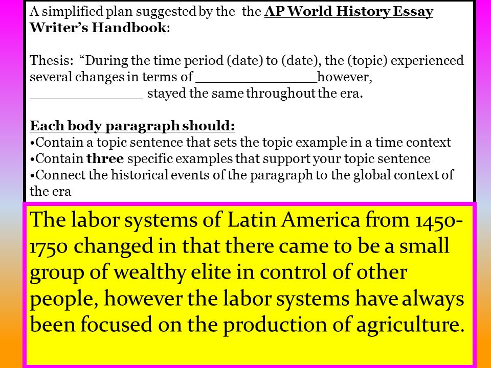 Ap World History Labor Systems Chart