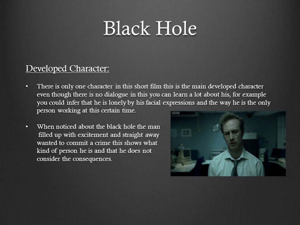 Short Film Analysis About a Girl Black Hole Get Off My Land Connections The  Last Man On Earth. - ppt download