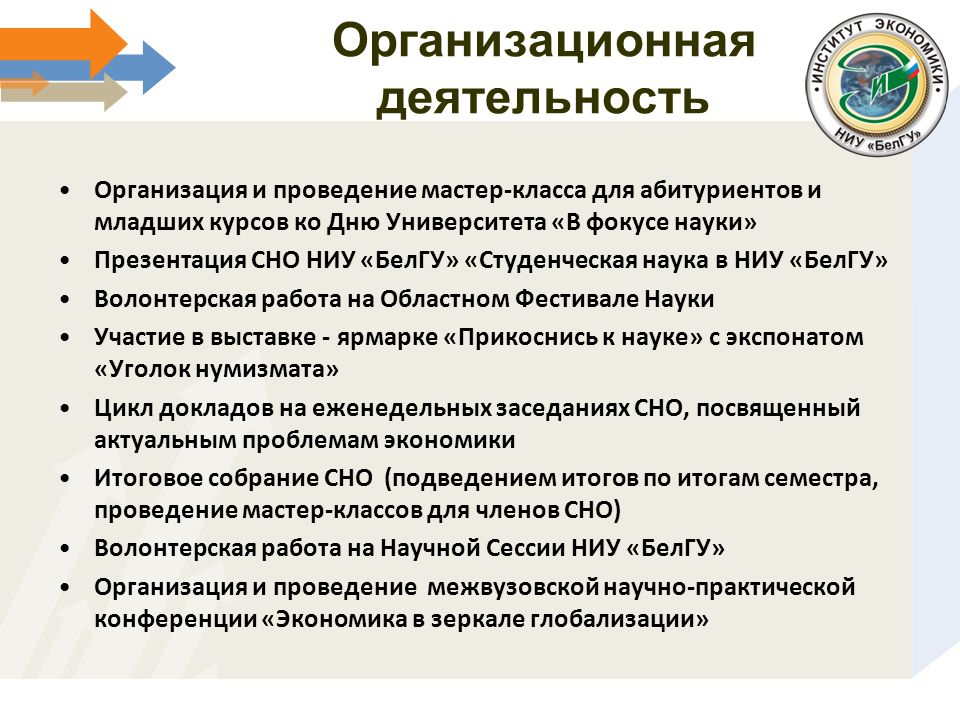 Презентация студенческого научного общества