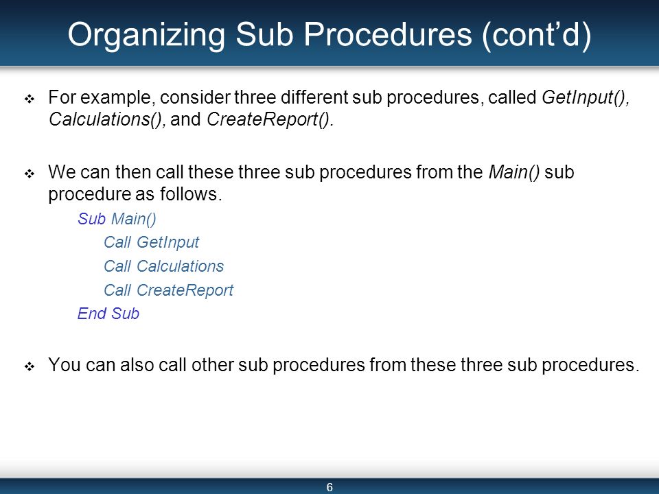 Chapter 15: Sub Procedures and Function Procedures Spreadsheet-Based ...