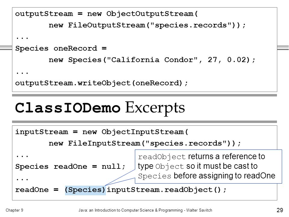 Chapter 9Java: an Introduction to Computer Science & Programming ...