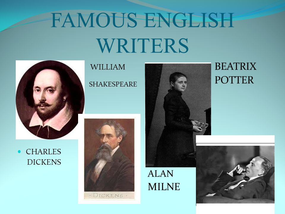 Best english writers. Famous English writers презентация. Плакат на тему английские Писатели. Писатели Великобритании на английском. Знаменитые Писатели Англии.