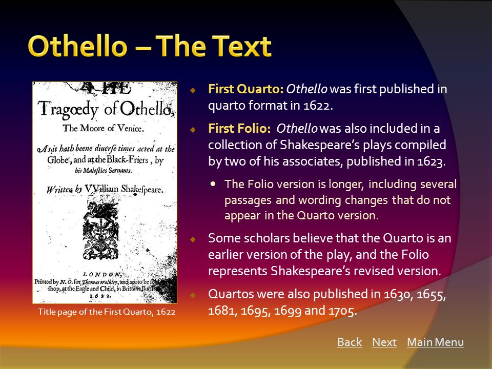 Реферат: Othello The Moor Of Venice Analysis Essay