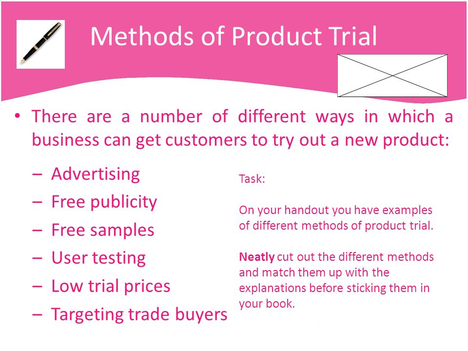 Product trials and samples