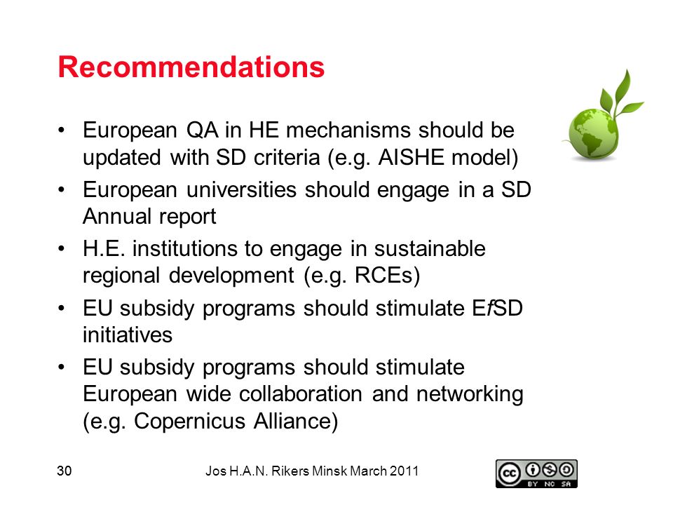 Education For Sustainable Development In European Higher Education Jos ...