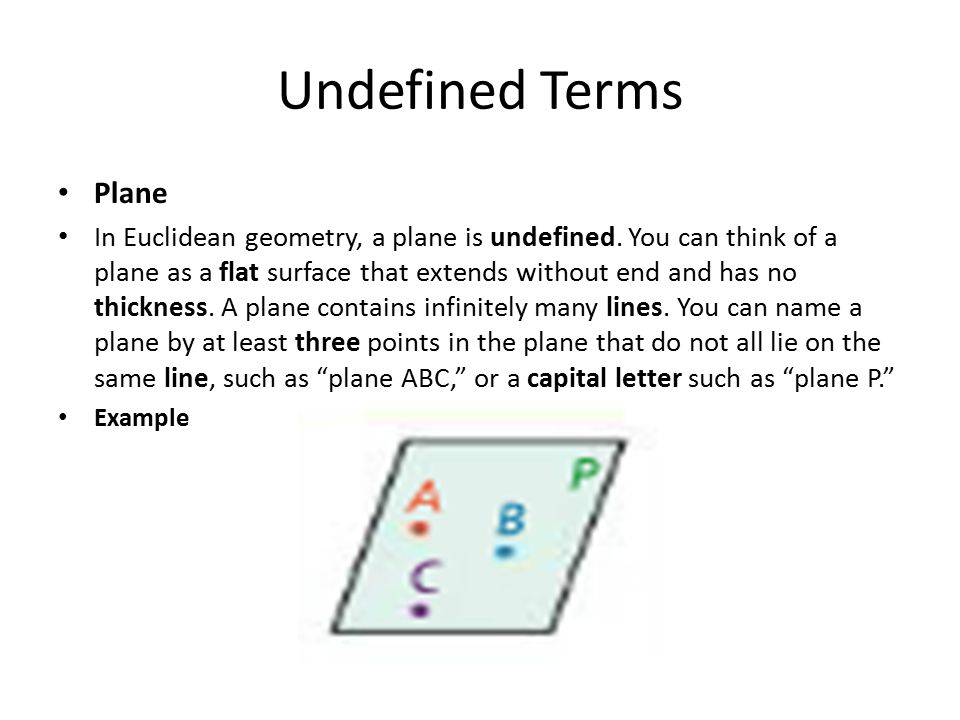 Wele To Geometry Unit 1 Voary Undefined Terms Point In Euclidean Geometry A Point Is Undefined You Can Think Of A Point As A Location A Point Ppt Download