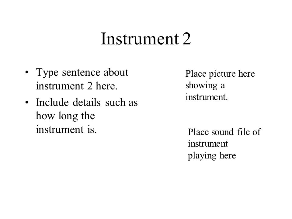 Instrument 2 Type sentence about instrument 2 here.