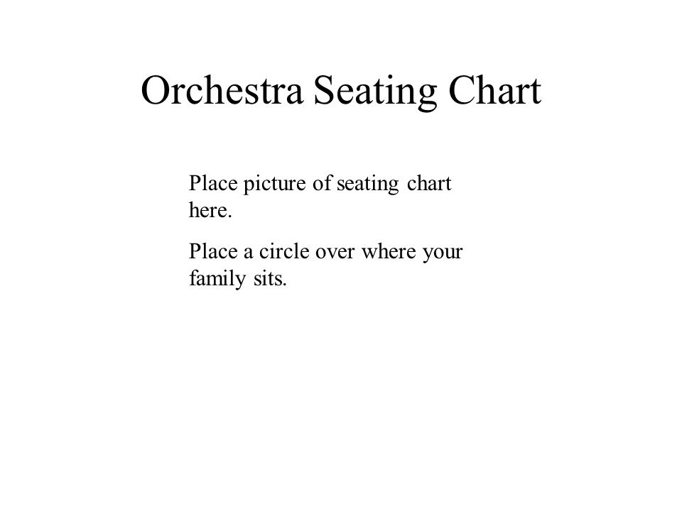 Orchestra Seating Chart Place picture of seating chart here.