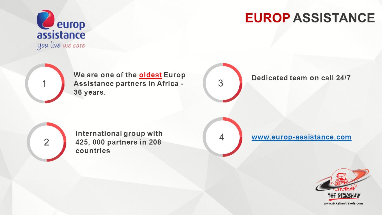 EUROP ASSISTANCE 1 We are one of the oldest Europ Assistance partners in Africa - 36 years.