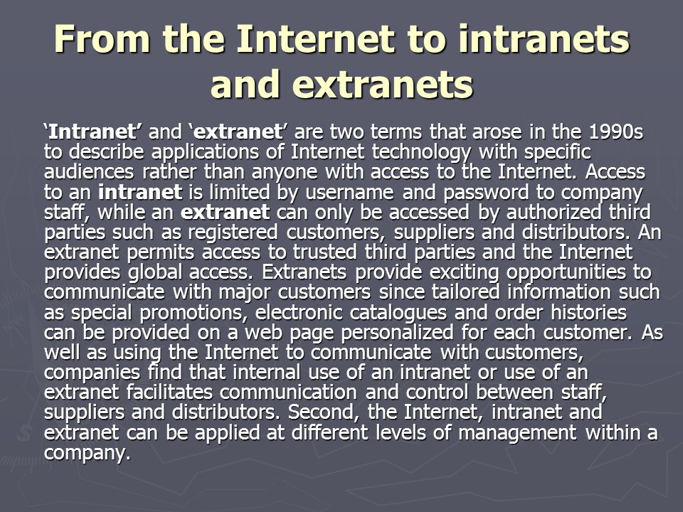 Internet, Intranet & Extranet Rashedul Hasan. Internet-What is it…… ▻  Network of the Networks. ▻ Network of Computers linking many different  types of. - ppt download